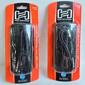 2 Hosa STP-201 Insert Cable 1/4 in TRS to dual 1/4in TS Mixing Console Connector